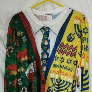 Faux Real Men’s 3D Ugly Christmas Sweater, Medium